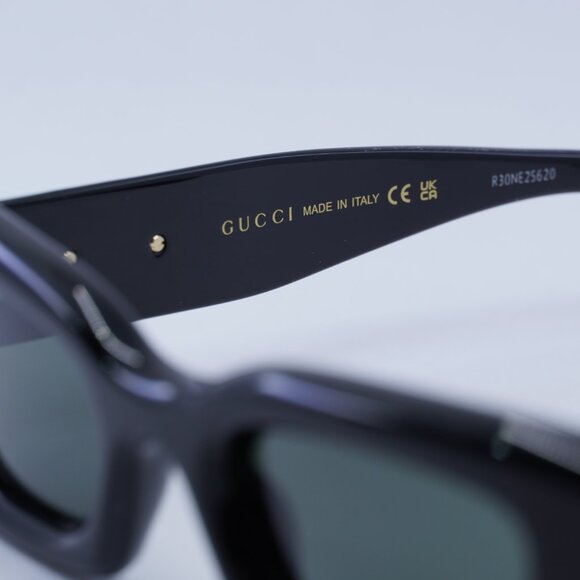 ?️ New Gucci GG1827S 001 Sunglasses - Shiny Black Frame, Grey Lenses